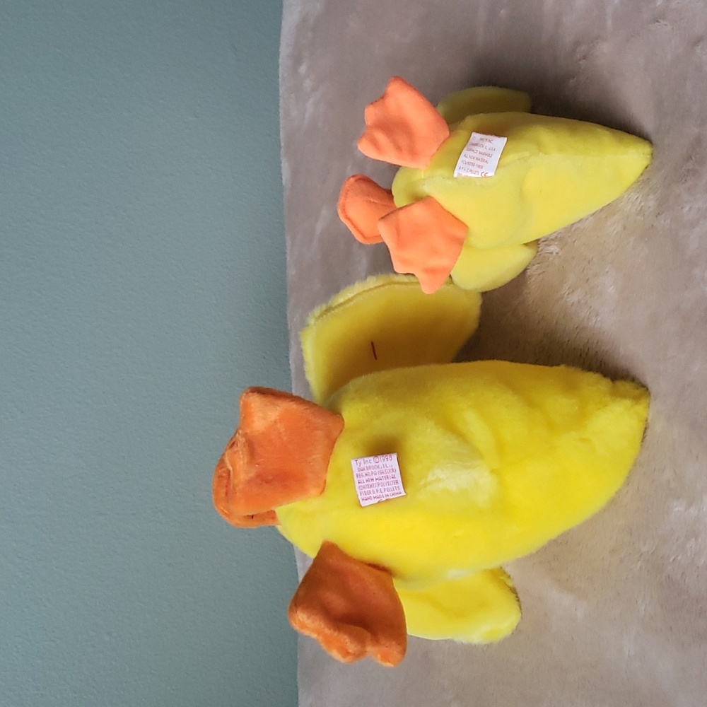 Quackers Buddy & Beanie Set 🦆Ty Plush Yellow Ducks🦆 Gift Toy Collectible, NWT - Picture 17 of 17